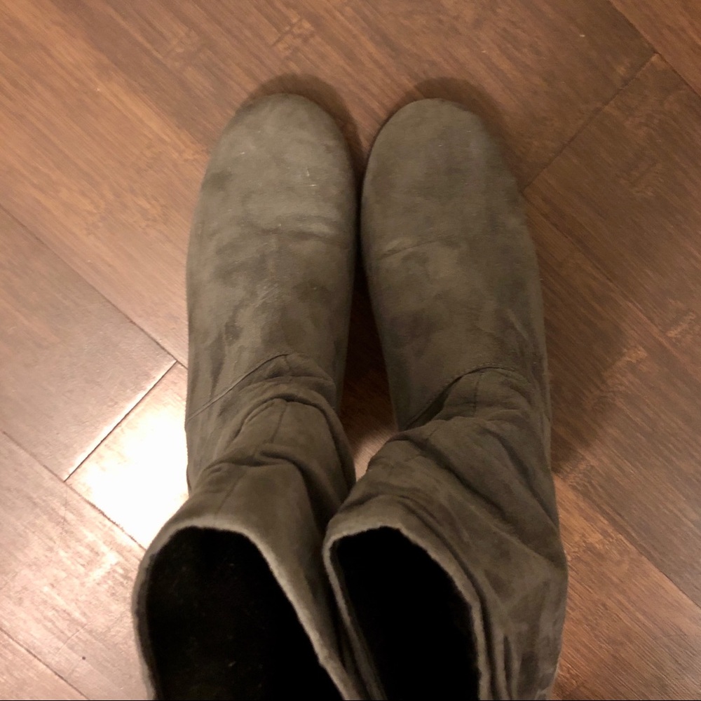 Aerosoles Gray Suede Mid-calf Slouch Boots, Size 7 - Picture 11 of 12